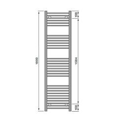 Redroom Elan Straight Chrome 1800 x 600mm Towel Radiator