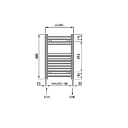 Redroom Elan Curved Chrome 800 x 600mm Towel Radiator