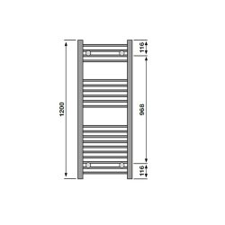 Redroom Elan Curved Chrome 1200 x 600mm Towel Radiator