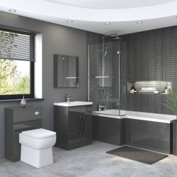 Essential Nevada Grey 700mm L Shaped End Bath Panel