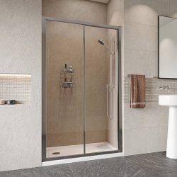 Roman Haven Framed 1100mm Sliding Shower Door Alcove Door Open