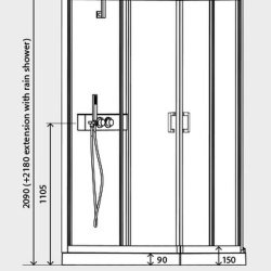 Kinedo Eden 1000 x 800mm Corner Shower Cubicle with Sliding Doors