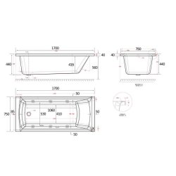 Beaufort? Rockall SE 1700 x 700mm 6 Jet Whirlpool Reinforced Bath