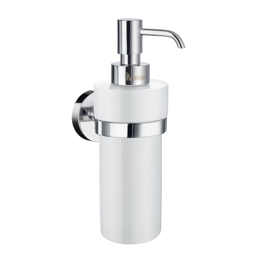 Smedbo Home Polished Chrome Holder with Porcelain Soap Dispenser