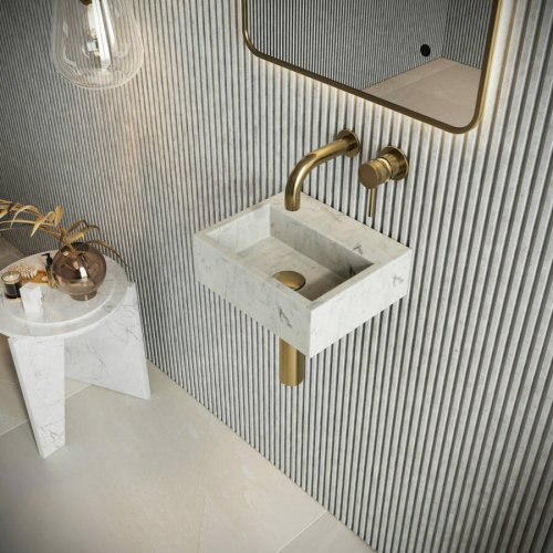 Scudo Sanctuary Venato White Cloakroom Marble Basin