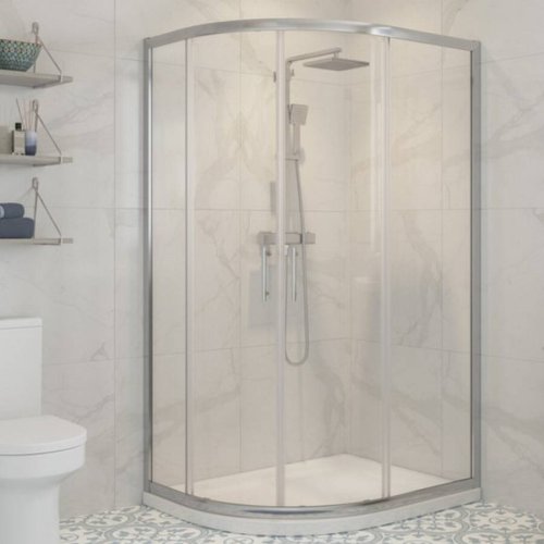 Ajax Keah 6mm Two Door 1000 x 800mm Offset Quadrant Chrome Shower Enclosure