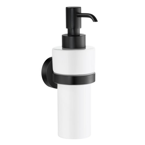 Smedbo Home Black Holder with Porcelain Soap Dispenser