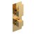 Nuie Windon Brushed Brass Square Outlet Elbow with Bracket and Handset