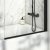 Scudo S6 Black Profile Square Edge Bath Screen