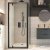 Scudo S6 800mm Black Pivot Shower Door