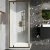 Scudo S6 800mm Brushed Brass Pivot Shower Door