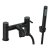 Ajax Armthorpe 1700 x 850mm Supercast RH L Shape Shower Bath with Matt Black Screen