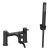 Ajax Armthorpe 1700 x 850mm Supercast RH L Shape Shower Bath with Matt Black Screen