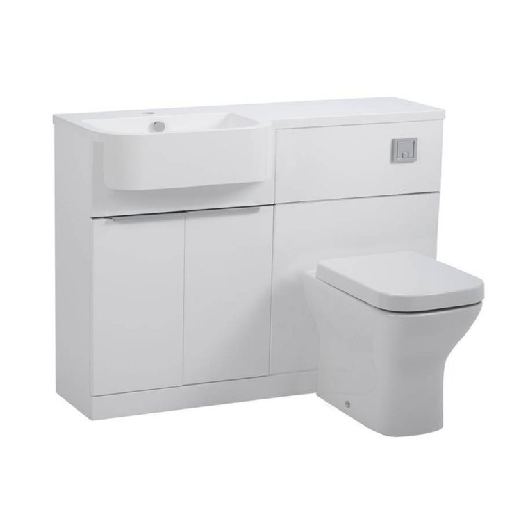 Tavistock Match 1200mm Gloss White Left Handed Unit & Basin