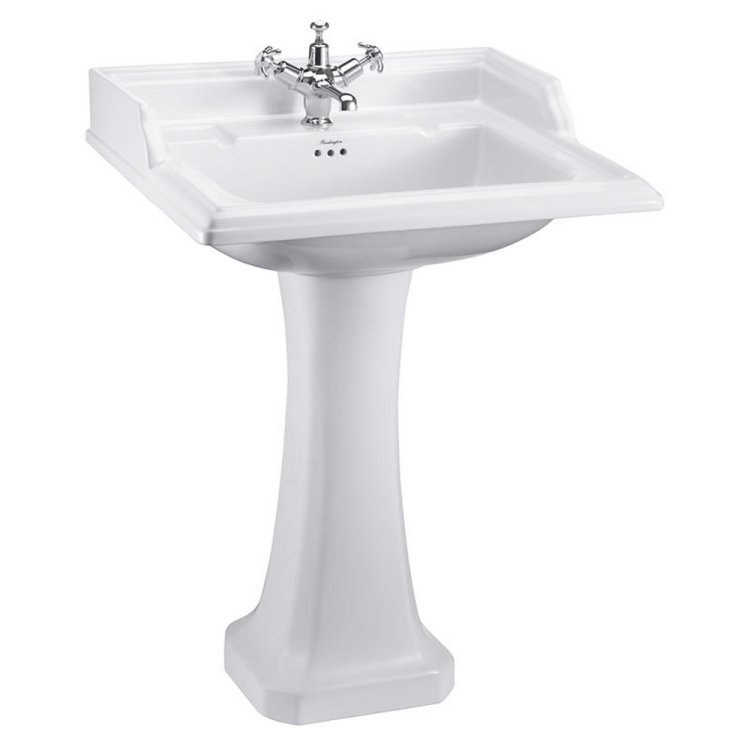 Burlington Classic Rectangular 650mm One Tap Hole Basin Pedestal