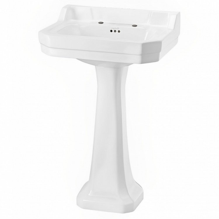 Burlington Edwardian 560mm Two Tap Hole Basin Pedestal