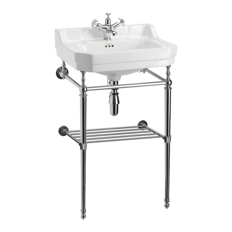 Burlington Chrome 560mm Rectangular Basin Towel Rack