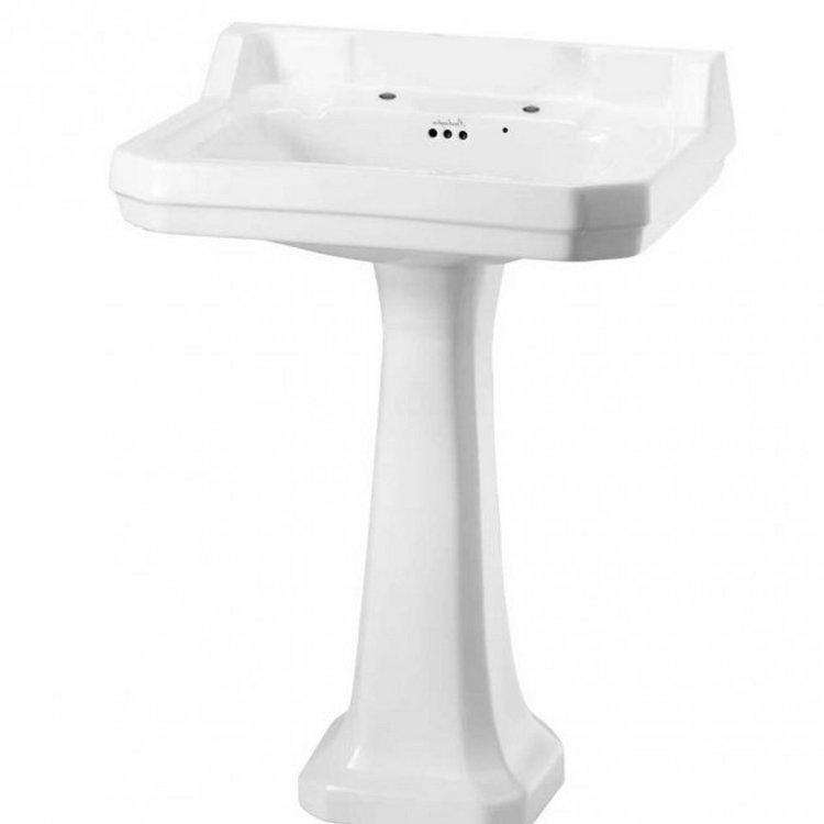 Burlington Edwardian 610mm Two Tap Hole Basin Pedestal