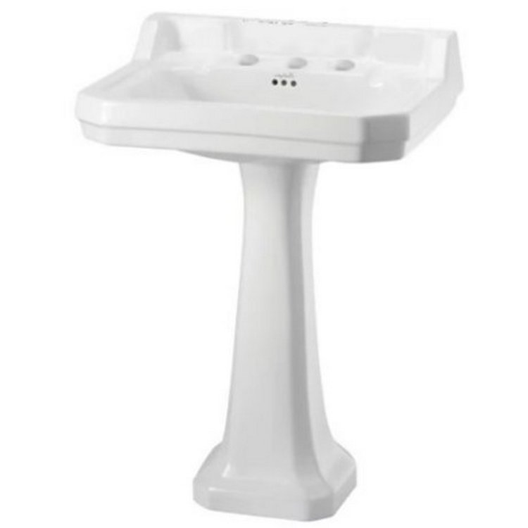 Burlington Edwardian 610mm Three Tap Hole Basin Pedestal