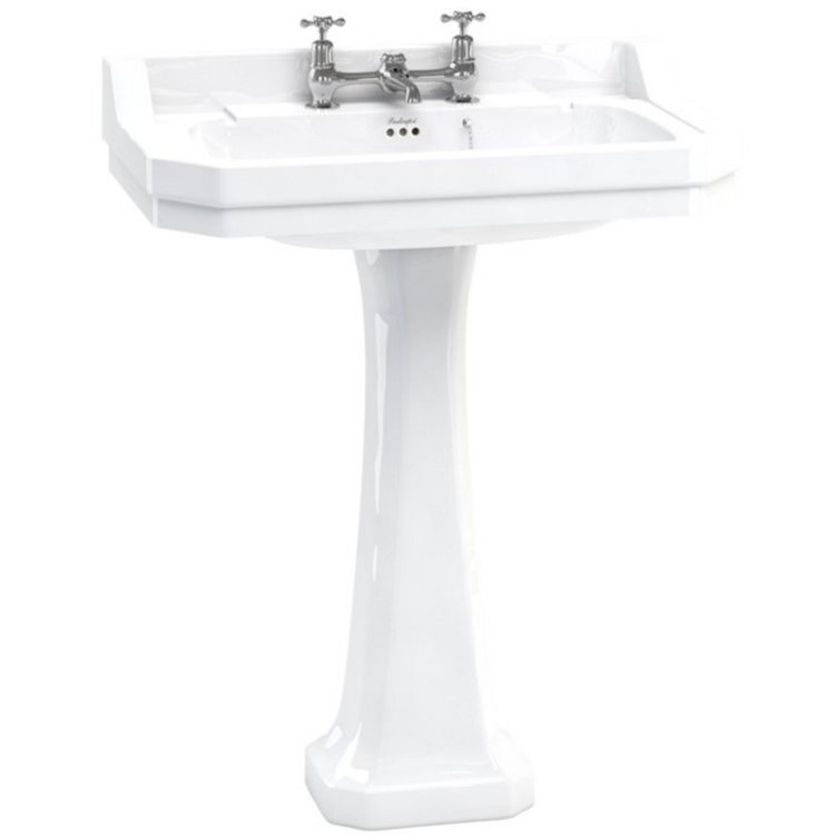 Burlington Edwardian 800mm Two Tap Hole Basin Pedestal