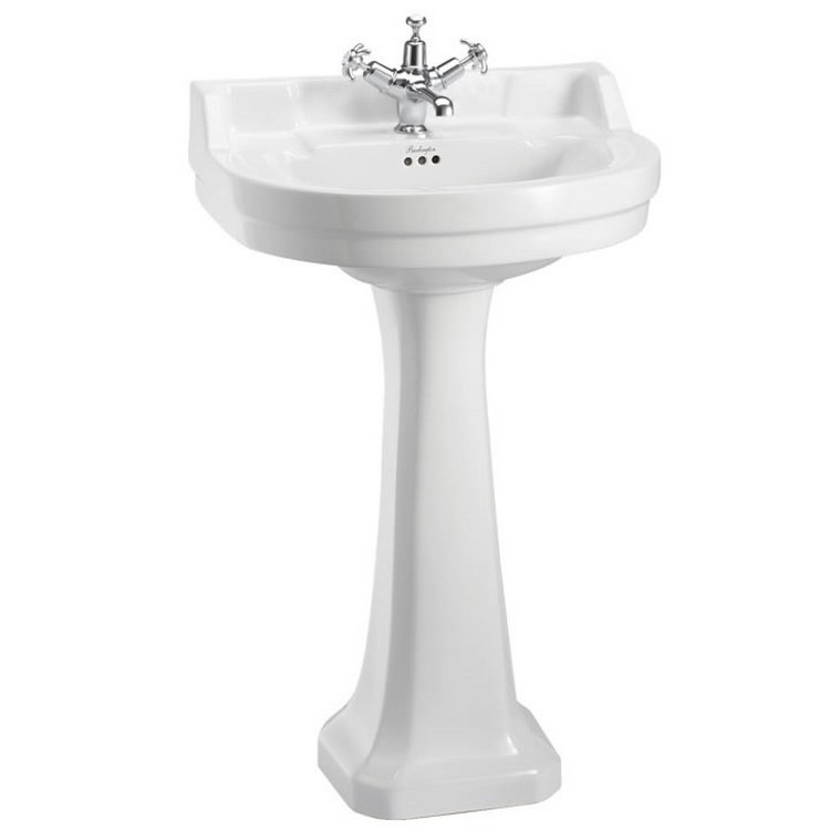 Burlington Edwardian 560mm One Tap Hole Round Basin Pedestal