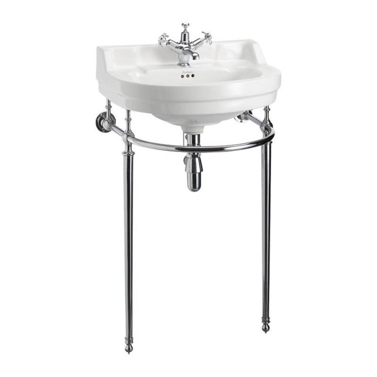 Burlington 560mm Chrome Round Basin Washstand