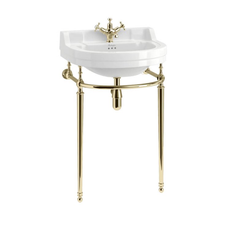 Burlington 560mm Gold Round Basin Washstand