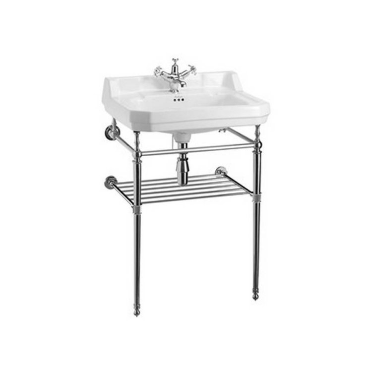 Burlington Chrome 610mm Rectangular Basin Towel Rack