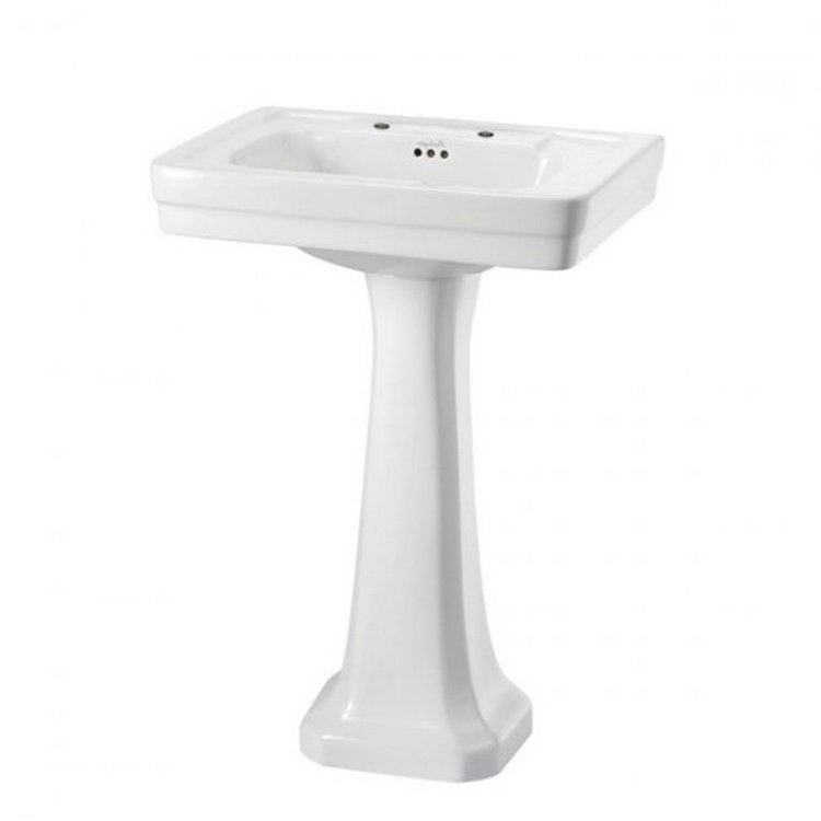 Burlington Contemporary 580mm Two Tap Hole Basin Pedestal