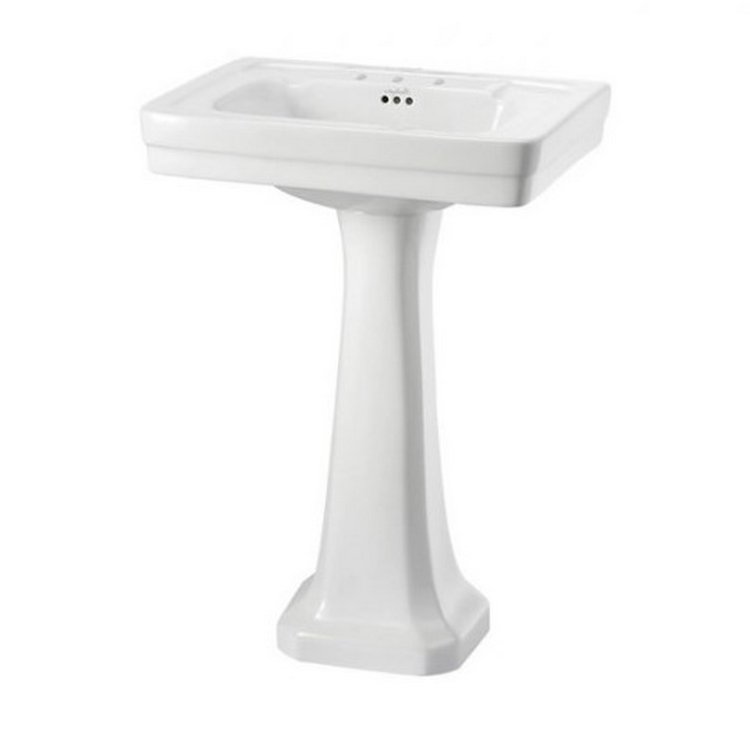 Burlington Contemporary 580mm Three Tap Hole Basin Pedestal