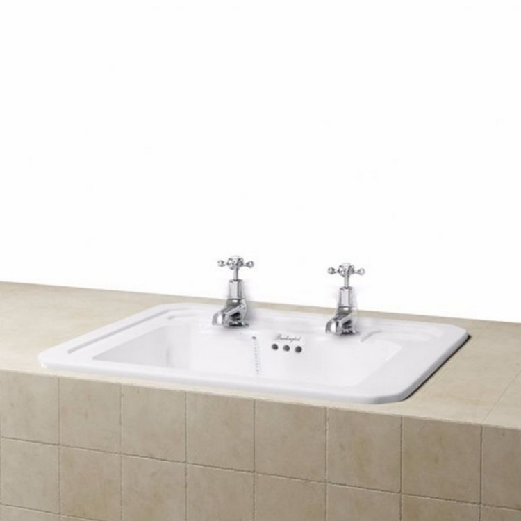 Burlington Contemporary 540mm Two Tap Hole Countertop Basin