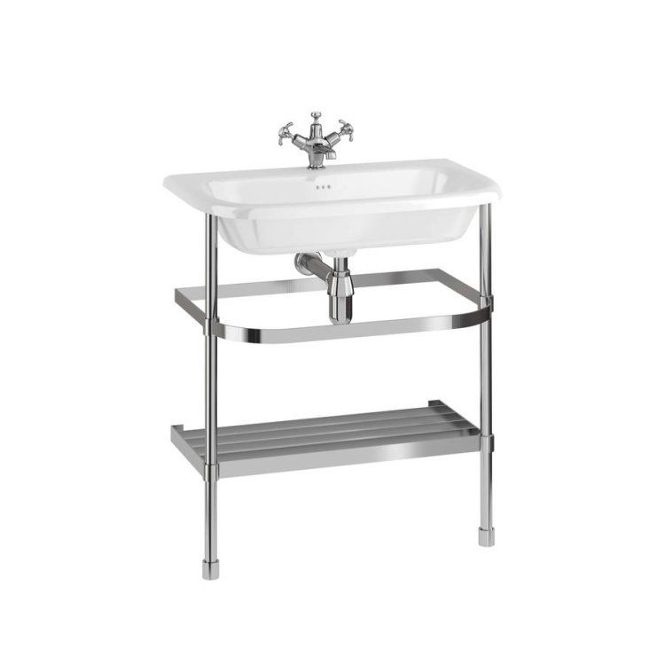 Burlington 750mm Polished Steel Basin Washstand