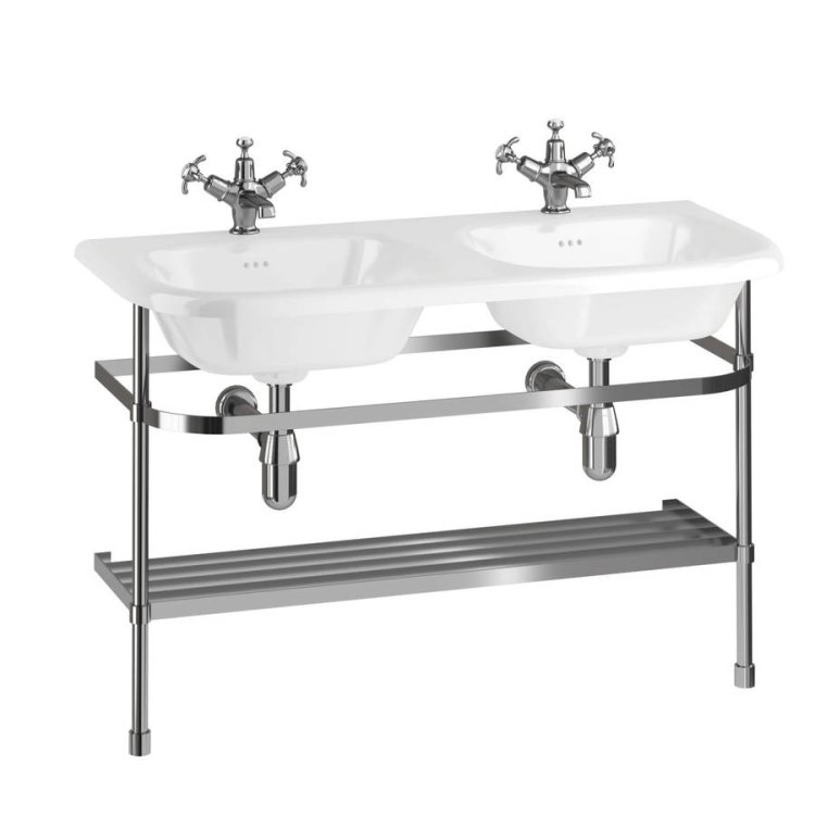 Burlington 1000mm Polished Steel Basin Washstand