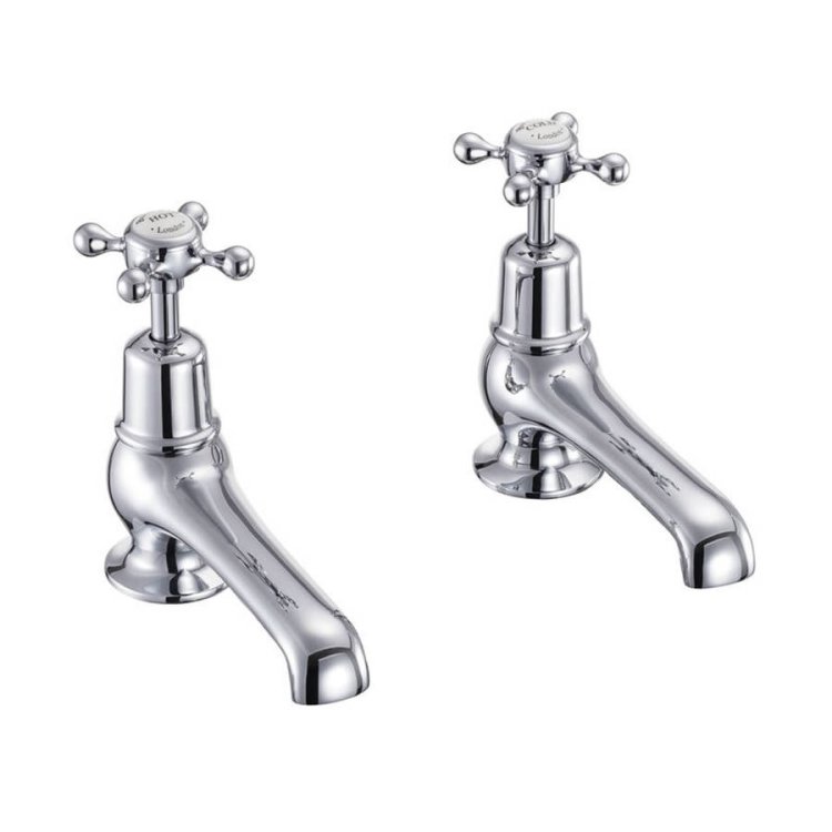 Burlington Claremont Chrome 5 Inch Basin Taps Standard Base