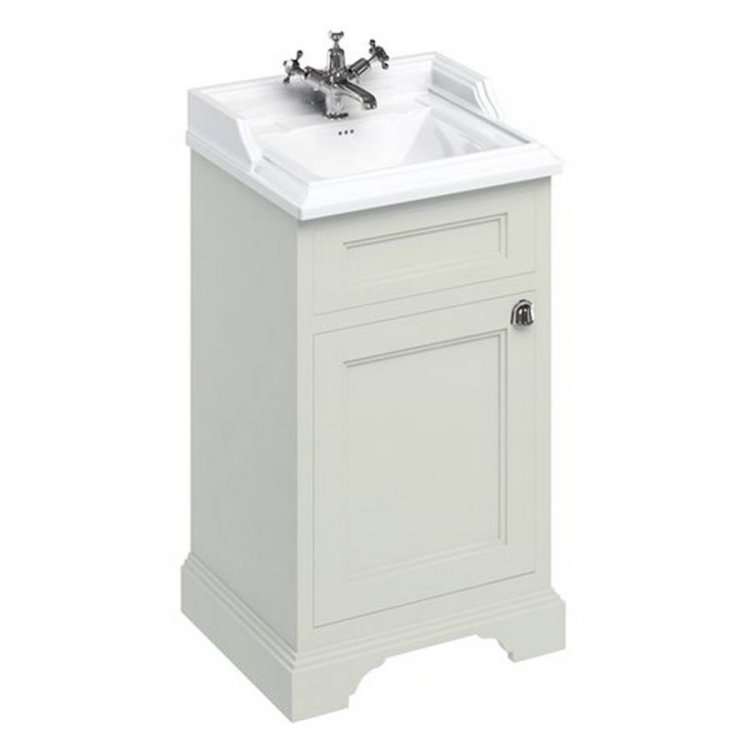 Burlington Classic 500mm Sand Cloakroom Vanity Unit with Basin One Tap Hole Basin