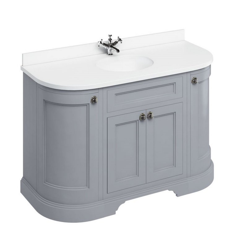 Burlington Freestanding 1340mm Classic Grey Curved Vanity Unit with Doors and Basin 1742921578FC1GBW13CO.jpg
