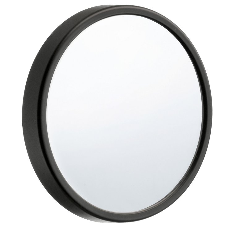 Smedbo Outline Lite 90mm Black Makeup Mirror with Suction Cups