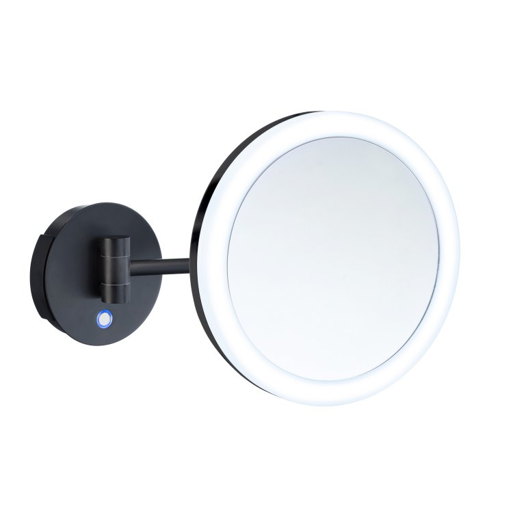 Smedbo Outline 200mm Black Wall Mounted LED Mirror