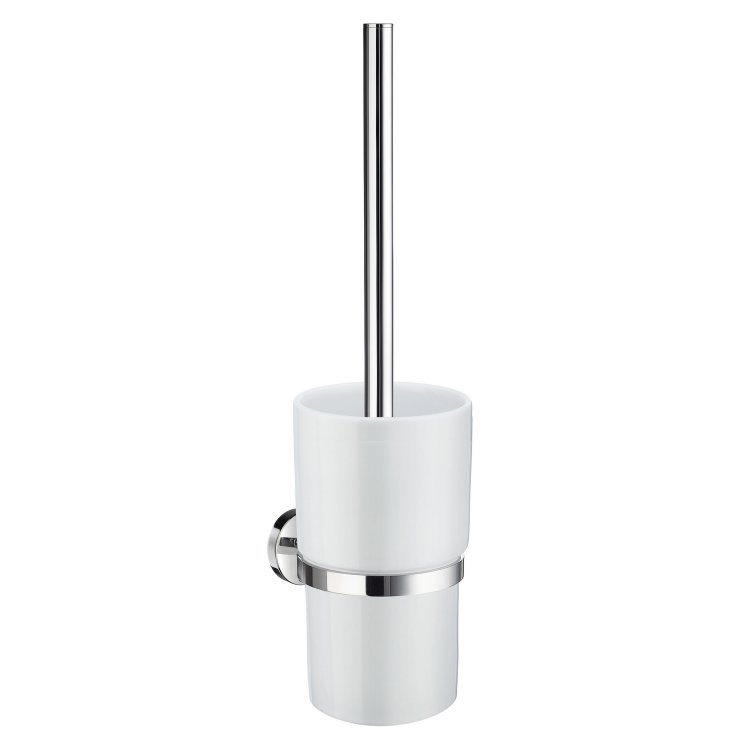 Smedbo Home Polished Chrome Toilet Brush with Porcelain Holder