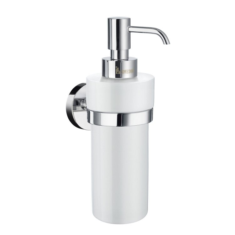 Smedbo Home Polished Chrome Holder with Porcelain Soap Dispenser