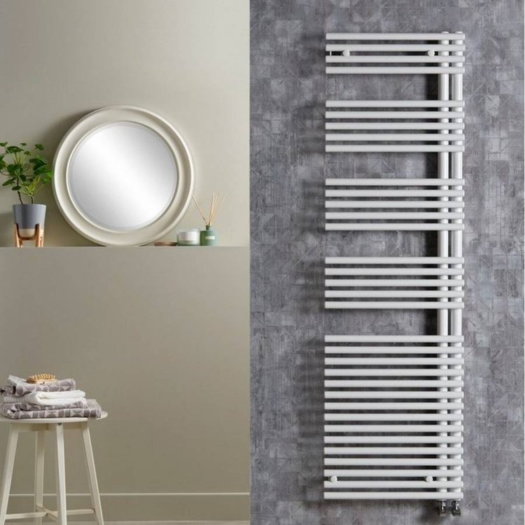 Redroom Omnia Left Handed White 1681 x 596mm Towel Radiator