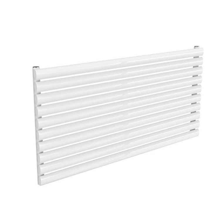 Reina Nevah 590x1200mm White Mild Steel Single Horizontal Radiator