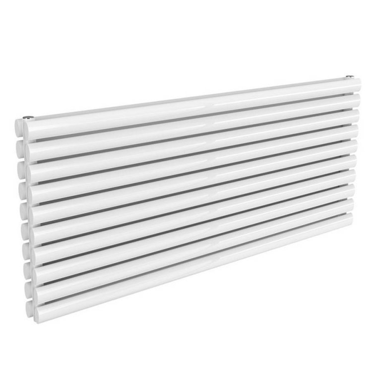 Reina Nevah 590x1400mm White Mild Steel Double Horizontal Radiator