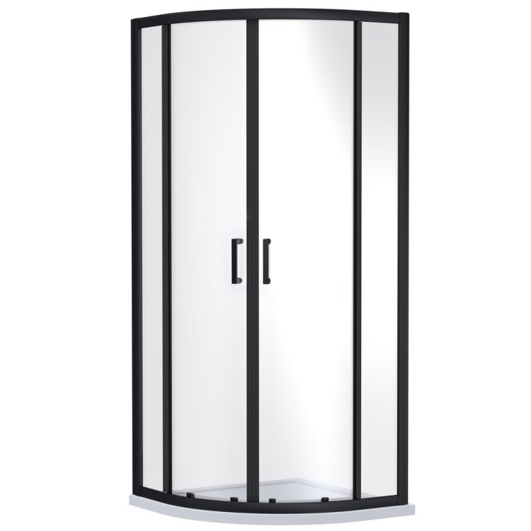 Nuie Rene 900mm Black Framed Quadrant Shower Enclosure