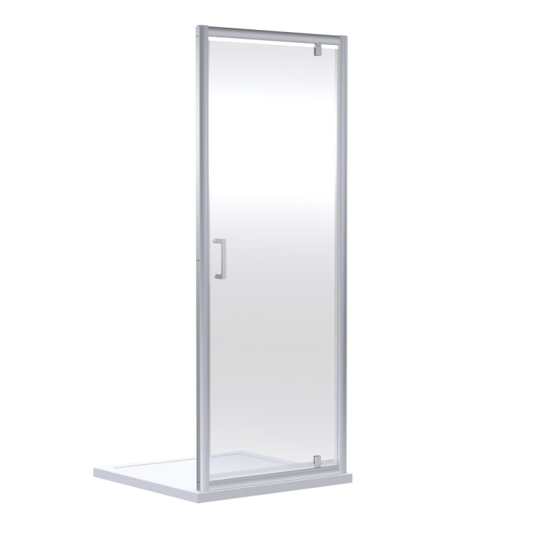Nuie Rene 800mm Chrome Framed Pivot Shower Door