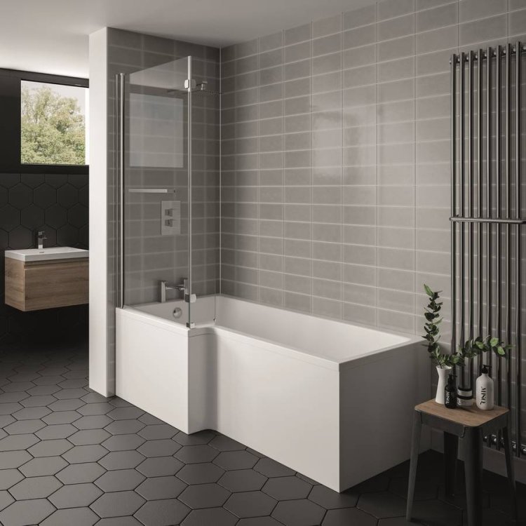 Kartell Elite 1600x850mm LH L Shaped Shower Bath