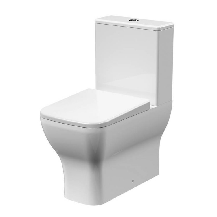 Nuie Ava Rimless Flush to Wall Pan With Cistern and Soft Closing Seat