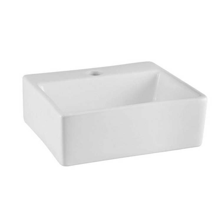 Nuie White 485mm Rectangular Countertop Basin