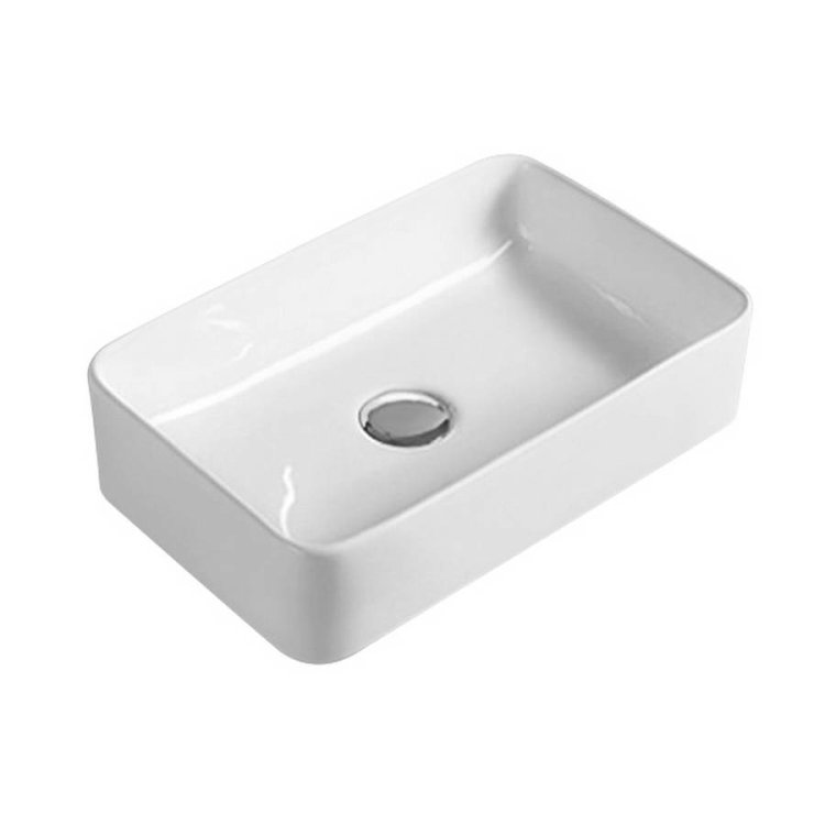 Nuie White 465mm Rectangular Countertop Basin