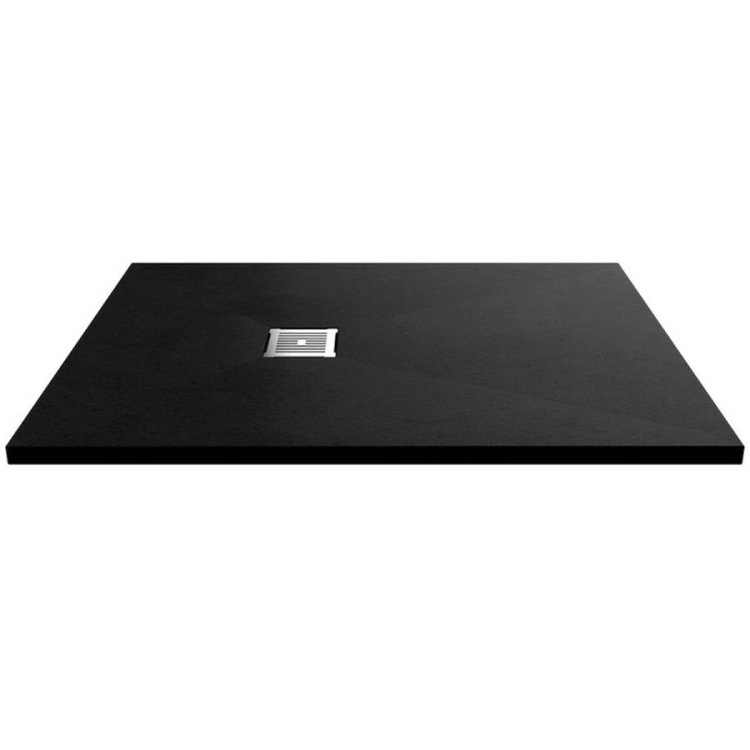 Nuie 1200x900mm Black Slate Rectangular Slimline Shower Tray
